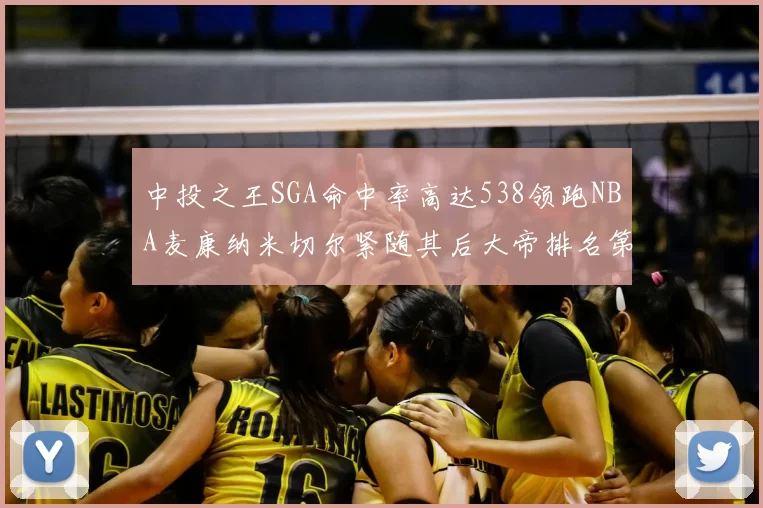 中投之王SGA命中率高达538领跑NBA麦康纳米切尔紧随其后大帝排名第七