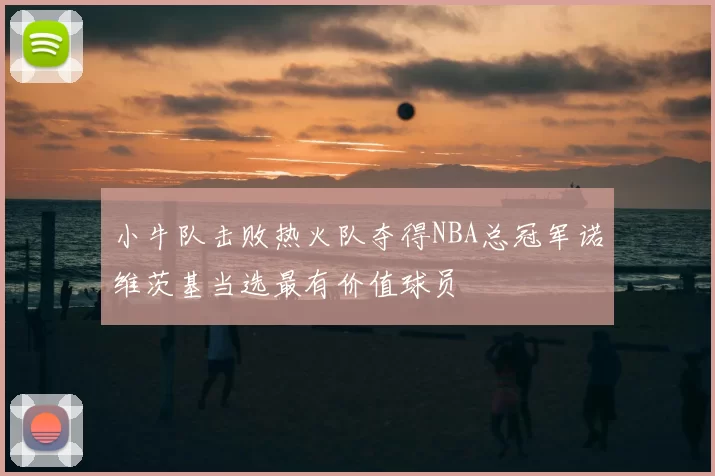 小牛队击败热火队夺得NBA总冠军诺维茨基当选最有价值球员